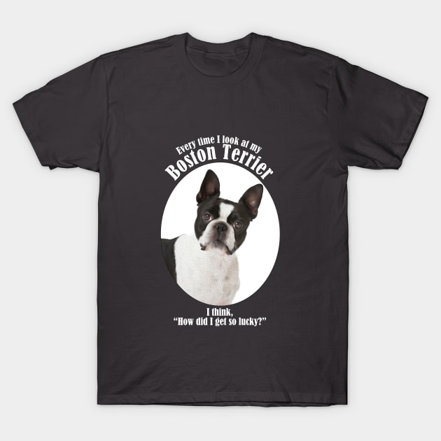 Lucky Boston Terrier T-Shirt by You Had Me At Woof